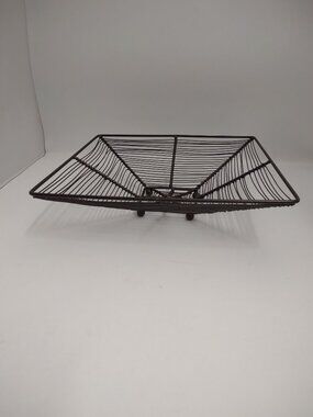 Black Tiered Metal Wire Square Fruit Decor Foote Decorative Centerpiece Basket